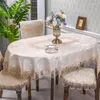Tala de mesa oval oval branco bordado dobro chá juppe capa de jantar Toleta de mesa de renda de renda em casa Cadeira de poeira