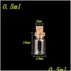 コルク付き香水ボトルミニグラスボトル10x18x5mm 0.5ml空の小さな願いバイアル瓶