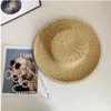 Słomka pszeniczna Summer Pearl Wide Brown Cork Panama Fishermans Hat Women Outdoor Folding Beach Sun Hat 240428