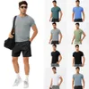Yoga-outfit LU Running Shirts Compressie Sportpakketten Fitness Gym voetbal Man Jersey Sportswear Snelle droge sport T-top LL Mans Designer Fashion Clothing 88888