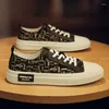 Sapatos casuais homens telas letra de outono da primavera impressão de skate de skate plana respirável juvenil de rua cool de cofre