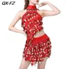 Wear 2024 Robe de danse latine brillante Femmes paillettes Tassels Costume Set Ladies Girls Rumba Cha Tango Performance Tenue