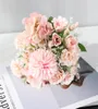 7 Cabeças Hydrangea Flowers Artificial Bouquet Silk Blooming Fake Peony Bridal Hand Flower Roses Centerpieces Decor5913354