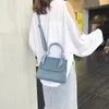 Schoudertassen minig steenpatroon pu lederen crossbody voor vrouwen 2024 luxe eenvoudige tas dame bakkenontwerphandgreep handtassen