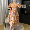 Casual Dresses YUDX Miyake Ruffled Pleated Women's High Quality Loose Plus Size Slim Seven-minute Sleeve Long Dress 2024 Spring
