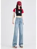 Jeans pour femmes harajuku grunge vintage basse taille de cargaison