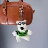 Nyckelringar Lanyards Söt vit valp Plush Keychain Cartoon Puppy Doll Nyckelring för väskan Pendant Creative Fur Puppy Filling Keychain för gåvor Q240429