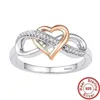Band Rings 21 Styles of Lover Diamond Rings% äkta 925 Sterling Silver Party Wedding Rings Female Bride Löften Engagemangsmycken Q240429