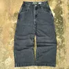 Women's Jeans Y2k Casual Vintage Straight Gothic Fashion Pants Letter Print Women High Street Denim Trousers Baggy Man