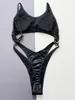Damskie stroje kąpielowe Kobiety czarny wąż nadruk metalowy strój kąpielowy One Piece puste bikini bikini kostium kąpielowy plaż