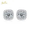 Hot Sale 0,5*2ct Witte VVS Moissanite Diamond Luxe 925 Sterling Silver Stud Halo Women oorbellen