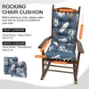 베개 방수 흔들림 라운지 의자 w/ 넥타이 안뜰 실외 실내 의자를위한 넥타이 좌석 백 패드