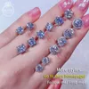 Orecchini per borchie in vendita Real Moissanite Studri 2ct blu verde rosa rosso Diamond grande per donne gioielli da sposa S925 Silver