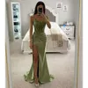 Prom Light Dress Lace Green Mermaid Sequins Toppremmar Formella aftonklänningar Eleganta veck Partklänningar för speciella OCNS ROBE DE SOIREEE ES