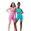 AL-207 Summer Women's Mesh Stitching Sports Bra Fake Two-piece Mesh Yoga Suit With Chest Pad