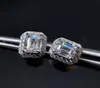 Emerald Cut Moissanite Diamond Stud Earring 100 Real 925 Sterling Silver Promise Wedding Earrings For Women Bridal Jewelry5806151