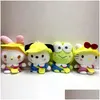 Animaux en peluche en peluche en gros Kero Keroppi Melody mignon petite capuche jaune p