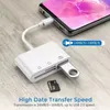Type C tot SD -kaartlezer OTG USB -kabel Micro SD/TF -kaartlezer Adapter Gegevensoverdracht voor MacBook Cellphone Samsung Huawei