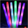 Decoración de la fiesta 12/15/30/60pcs Cheer Tube Stick Stick Glow Sticks Dark Light para BK Colorf Foam RGB Drop entrega Drop de Home Garden S Dhgrk