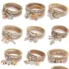 Bracelets de charme bracelets de charme 3 Couleur / ensemble arbre de vie Femmes Crystal Crown Symbole Elephant Key Lock Brow Bracelet Bracelet pour moi dhx2h