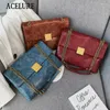 Axelväskor Acelure High Capacity Metal Chain Chain Crossbosy Bag For Women Solid Color Female Pu Leather Messenger Drop