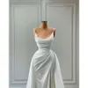 A OGStuff Ausschnittslinie Kleid elegante Perlen Überwachungshochkleider Falten Vestidos de Novia Sweep Train Split Designer Brautkleider Es Signer