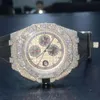 Beste hot verkopen lage prijzen Timpel rubberen riembussen naar beneden Iced def color vvs lab gekweekte diamant pols horloge voor mannen vrouwen