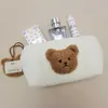 Сумки для подгузников Симпатичная сумка для туалетных принадлежностей для медвежьего макияжа косметические пакеты портативные пехотинцы для детских предметов Организатор многоразовый хлопчатобумажный мешок для мамы D240429