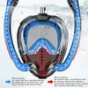 Maska z rurką podwójna rurka silikon pełna sucha maska ​​nurkowa dorośli maska ​​pływacka nurkowanie gogle podwodne urządzenia oddychające 240428