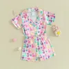 Clothing Sets Toddler Baby Girl Satin Matching Pajamas Set Big Sister Little Button Down Shirt Shorts 2 Piece Summer Sleepsuit