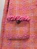 Plaid arancione rosa primaverile arancione rotondo giacca tweed sciolta donna a maniche lunghe 240430