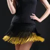 Stage Wear Adult Latin Dance Skirt Women's Two-layer Tassel Practice Short Modern Performance Costume 8colors Fringed