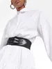 Blouses pour femmes Y2K Patchwork de ceinture en cuir et d'été Recevoir des chemises de femmes en cuir et des vêtements polyvalents à la mode
