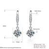 2ct Center 6.5mm D-E-F Color Heart Arrows Cut Moissanite Drop Earrings with Accents 925 Sterling Silver for Women