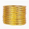 Bangle 9 stcs/set glitter jelly armbanden armbanden ingesteld voor vrouwen gevulde sile meisjes drop levering sieraden dhfod