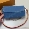 Denim Vintage Diseñador Bolso de hombro Carryall PM Bag Mujeres bolsas de bolsas de flor vieja