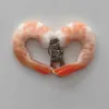 Keychains Lanyards PVC Simulation Shrimp Meat KeyChain Creative Food Keychain Womens Bag Pendant Roman och intressant scendekoration Party Gifts Q240429