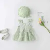Girl's Dresses 2PCS/Set Summer Newborn Infant Toddler Girls Lace Dress Sun Hat Outfits Baby Girls Clothes Butterfly