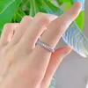 Eternity Micro Pave Moissanite Diamond Diamond Ring 100% Original 925 STERLING Silver Boded Band Band Band For Women Men Promise Jewelry 273N