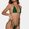 Mutada de banho feminina dupu 2024 New Swimsuit Strap Sexy Bikini Swimsuith Pinduoduo Coffee Green escuro