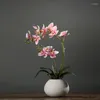 Kwiaty dekoracyjne motyl orchidea sztuczny kwiat kreatywny stół do salonu fałszywy pulpit rośliny doniczkowe ozdoby do dekoracji domowej