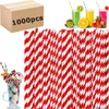 Disposable Cups Straws 1000pcs Paper Biodegradable Birthday Wedding Party Family Gathering Kitchen Supplies Wholesale