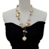 KKgem natürliches frischwasser kultiviert weiß keshi perl rosa Perle lila Murano-Glaskette Perle Y-Drop Halskette 240428