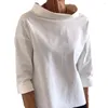 Hoodies voor dames los fit sweatshirt Stijlvolle lente herfst met een half hoge kraag lange mouw T -shirt casual voor een