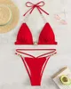 Swimwear Vrouwelijk Sense Bikini Kleine borstkruid Driepunts driepunts magere split Triangle Ins Vacation Hot Spring zwemmen