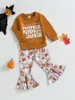 Sets de ropa Baby Boys Halloween Disfraz de Halloween Manija larga Pantalones de estampado Fantasma Gat.