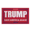 Bannerflaggor 90x150cm/3x5ft Trump 2024 Flagga U.S. Allmänt val 2 Koppar Grommets Save America Again Polyester utomhus inomhusdekora dhnrd