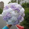 Flores de boda Ribbon de seda Bouquets Simulación Suministros de flores De Noiva Rhinestones Quinceanera W224