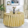 Panno da tavolo 60/80/10/120/130 cm di paillettes rotonde tovagliolo glitter romantico di colore solido per il banchetto di nozze El