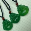 Pendanthalsband -liknande Green Chalcedony Jade Women's Natural Agate Halsband Buddha Leaf kommer att sälja levande gåvor